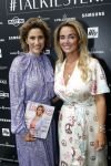 Amsterdam 8 juli 2021
Terras feestje van Talkies bij Strand zuid. Monique Westenberg met Kristina Bozilovic