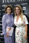 Amsterdam 8 juli 2021
Terras feestje van Talkies bij Strand zuid. Monique Westenberg met Kristina Bozilovic