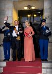 Amsterdam 22 juni 2022
Koning Willem Alexander , Koningin Maxima en prinses Beatrix bij paleis op de dam waar een diner was georganiseerd voor de ambassadeurs.