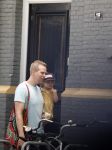Amsterdam 13 juli 2022
Rick paul Mulligen met zijn dochter op de fiets in Amsterdam zuid