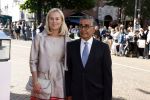 Den Haag 20 juni 2022
Diner met Prins Hendrik en Prinses Mary van Denemarken en Koning Willem Alexander en Koningin Maxima in de grote kerk . Sigrid Kaag met haar man Anis al Qaq