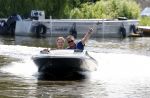 Zaanstad 23 juni 2023
Wolter Kroes met zijn Thomas aan het varen met een vet bootje.