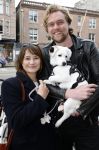 Amsterdam 27 maart 2024
Barbara Sloesen met vriend Joost Hofman en hun hondje in het centrum van amsterdam.