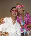 Amsterdam 25 mei 2024
Feestje na concert van de Toppers in de Johan Cruijff Arena. Nino Wilkes met een vriendin