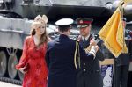 Amersfoort 18 juni 2023
Koning Willem Alexander en Prinses Amalia aanwezig bij de nieuwe standaard die overhandigt zal worden aan het Regiment Huzaren Prinses Catharina-Amalia op de Prins Bernhardkazerne. Het is de eerste keer nadat Prinses Amalia haar arm gebroken heeft na val van het paard .