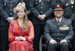 Amersfoort 18 juni 2023
Koning Willem Alexander en Prinses Amalia aanwezig bij de nieuwe standaard die overhandigt zal worden aan het Regiment Huzaren Prinses Catharina-Amalia op de Prins Bernhardkazerne. Het is de eerste keer nadat Prinses Amalia haar arm gebroken heeft na val van het paard .