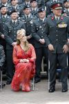 Amersfoort 18 juni 2023
Koning Willem Alexander en Prinses Amalia aanwezig bij de nieuwe standaard die overhandigt zal worden aan het Regiment Huzaren Prinses Catharina-Amalia op de Prins Bernhardkazerne. Het is de eerste keer nadat Prinses Amalia haar arm gebroken heeft na val van het paard .