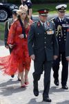Amersfoort 18 juni 2023
Koning Willem Alexander en Prinses Amalia aanwezig bij de nieuwe standaard die overhandigt zal worden aan het Regiment Huzaren Prinses Catharina-Amalia op de Prins Bernhardkazerne. Het is de eerste keer nadat Prinses Amalia haar arm gebroken heeft na val van het paard .