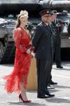 Amersfoort 18 juni 2023
Koning Willem Alexander en Prinses Amalia aanwezig bij de nieuwe standaard die overhandigt zal worden aan het Regiment Huzaren Prinses Catharina-Amalia op de Prins Bernhardkazerne. Het is de eerste keer nadat Prinses Amalia haar arm gebroken heeft na val van het paard .