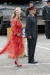 Amersfoort 18 juni 2023
Koning Willem Alexander en Prinses Amalia aanwezig bij de nieuwe standaard die overhandigt zal worden aan het Regiment Huzaren Prinses Catharina-Amalia op de Prins Bernhardkazerne. Het is de eerste keer nadat Prinses Amalia haar arm gebroken heeft na val van het paard .
