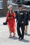 Amersfoort 18 juni 2023
Koning Willem Alexander en Prinses Amalia aanwezig bij de nieuwe standaard die overhandigt zal worden aan het Regiment Huzaren Prinses Catharina-Amalia op de Prins Bernhardkazerne. Het is de eerste keer nadat Prinses Amalia haar arm gebroken heeft na val van het paard .