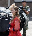 Amersfoort 18 juni 2023
Koning Willem Alexander en Prinses Amalia aanwezig bij de nieuwe standaard die overhandigt zal worden aan het Regiment Huzaren Prinses Catharina-Amalia op de Prins Bernhardkazerne. Het is de eerste keer nadat Prinses Amalia haar arm gebroken heeft na val van het paard .