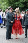 Amersfoort 18 juni 2023
Koning Willem Alexander en Prinses Amalia aanwezig bij de nieuwe standaard die overhandigt zal worden aan het Regiment Huzaren Prinses Catharina-Amalia op de Prins Bernhardkazerne. Het is de eerste keer nadat Prinses Amalia haar arm gebroken heeft na val van het paard .