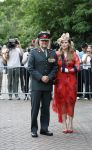 Amersfoort 18 juni 2023
Koning Willem Alexander en Prinses Amalia aanwezig bij de nieuwe standaard die overhandigt zal worden aan het Regiment Huzaren Prinses Catharina-Amalia op de Prins Bernhardkazerne. Het is de eerste keer nadat Prinses Amalia haar arm gebroken heeft na val van het paard .