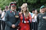Amersfoort 18 juni 2023
Koning Willem Alexander en Prinses Amalia aanwezig bij de nieuwe standaard die overhandigt zal worden aan het Regiment Huzaren Prinses Catharina-Amalia op de Prins Bernhardkazerne. Het is de eerste keer nadat Prinses Amalia haar arm gebroken heeft na val van het paard .