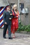 Amersfoort 18 juni 2023
Koning Willem Alexander en Prinses Amalia aanwezig bij de nieuwe standaard die overhandigt zal worden aan het Regiment Huzaren Prinses Catharina-Amalia op de Prins Bernhardkazerne. Het is de eerste keer nadat Prinses Amalia haar arm gebroken heeft na val van het paard .