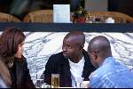 Amsterdam 22 juni 1999
Oud Ajax-speler FINIDI GEORGE op een terrasje op de P C Hooftstraat