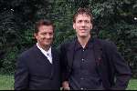Amsterdam 04 Juli 1999
Amsterdam-diner t.b.v het aids-fonds.
Hans Schiffers met vriend.