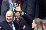 Rotterdam, 2 juli 2000   Euro 2000
Finale EK Tusen Frankrijk-Italie, eindstand 2-1 na verlenging.
Pele met president