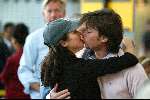Schiphol 15 juli 2002
Birgit Schuurman met aanstaande man op schiphol