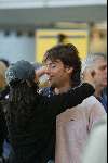 Schiphol 15 juli 2002
Birgit Schuurman met aanstaande man op schiphol