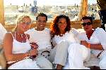 Bloemendaal 14 juli 2003
Modeshow Wolford bij strandtent Bloemendale
Chimene v Oosterhout met ex-vriendje Patrick van gordon