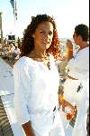 Bloemendaal 14 juli 2003
Modeshow Wolford bij strandtent Bloemendale
Chimene v Oosterhout met een glaasje Rose