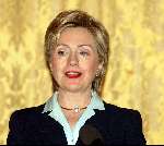Amsterdam 2 juli 2003
Hillary Clinton in amstel hotel tijdens presentatie van haar boek