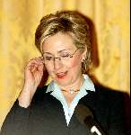 Amsterdam 2 juli 2003
Hillary Clinton in amstel hotel