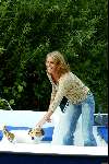 Loosdrecht 10 juli 2003
Milika Peterzon op haar boot met haar hondje