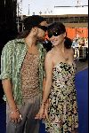 Amsterdam 29 juli 2004
Premiere I Robot in Pathe Arena.
Birgit Schuurman met vriend Arne met zonnebril en tatoo