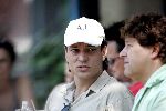 Amsterdam 29 juli 2004
Jari Litmanen en David Endt op terras bij Joffers in Cornelis Schuytstraat