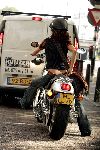 Amsterdam 28 juli 2004
Katja Schuurman op haar Harley Davidson