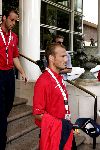 Amsterdam 30 juli 2004
Arsenal verlaat het Hilton hotel. 
Lungberg