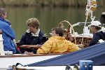 Muiden 4 juli 2004
Koningin Beatrix en Prins Friso varen op Groene Draeck