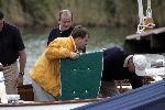 Muiden 4 juli 2004
Koningin Beatrix en Prins Friso varen op Groene Draeck