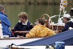 Muiden 4 juli 2004
Koningin Beatrix en Prins Friso varen op Groene Draeck