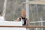 Porte Ercole 8 juli 2004
Prins Jaime, Prinses  Carolina en de vriendin van Prins Floris Aimee   op de Jumbo VI