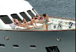 Porte Ercole 8 juli 2004
Prinses Irene Prinses Margriet en Prins Floris met Aimee op de Jumbo VI