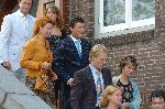 Heesch/Geffen 10 Juli 2004 Trouwen Ruud v Nistelrooy met zijn Leontien Slaats.
Arnold Bruggink en Ronald Waterreus met zijn vriendin