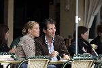 Amsterdam 4 juli 2004
Ruud Hendriks op terras met vriendin bij Joffers op de Cornelis Schuytstraat.
