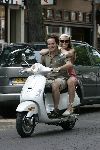 Amsterdam 18 juli 2005
Dirk Zeelenberg met vriendiop vespa scooter op cornelis schuytstraat
