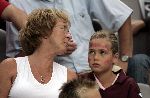 Amsterdam 29 juli 2005
Ajax tournooi in de Arenea. Ajax-Arsenal.
Vader en Moeder Dennis Bergkamp met Yasmin   Mitchell Estelle Saffon en Henriette Bergkamp.