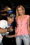 Amsterdam 30 juli 2005
Beurs mode accecoires.
Jorinde Mol  met Adam Saaks