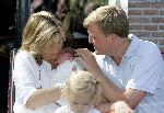 Wassenaar 17 juli 2005
Fotomoment met Maxima Amalia Prins Willem Alexander en Alexia bij hun woning 
