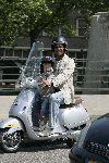 Amsterdam 13 juli 2005
Ruud Gullit met zijn zoon Maxim op vespa scooter