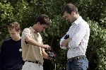 Halfweg, 26 Juli 2005 Golfclub Houtrak
Demonstratie en clubfitting van TaylorMade
Op de foto acteur Sebastiaan Labrie van GTST in aktie op de drivingrange met Adidas TaylorMade verkoper Gerrit v Dockum