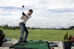 Halfweg, 26 Juli 2005 Golfclub Houtrak
Demonstratie en clubfitting van TaylorMade
Op de foto acteur Sebastiaan Labrie van GTST in aktie op de drivingrange