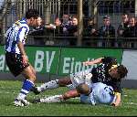Eindhoven, 28 april 2001
Wedstrijd tussen EVV Eindhoven -FC Den Bosch, eindstand 2-2.
v.l.n.r.: Bouarfa Yahiaoui, Rob Wielaert en Michael Aerts