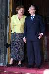 Den Haag 3 juli 2001
Prins Willem Alexander en Maxima bezoekn de Staten Generaal nadat hun huwelijk goedgekeurd is.
Jeltje Nieuwenhoven en Korthals Altes